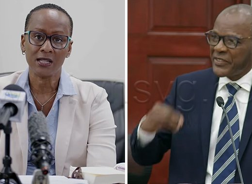 Chief Medical Officer, Dr. Simone Keizer-Beache and Minister of Health Daniel Cummings.