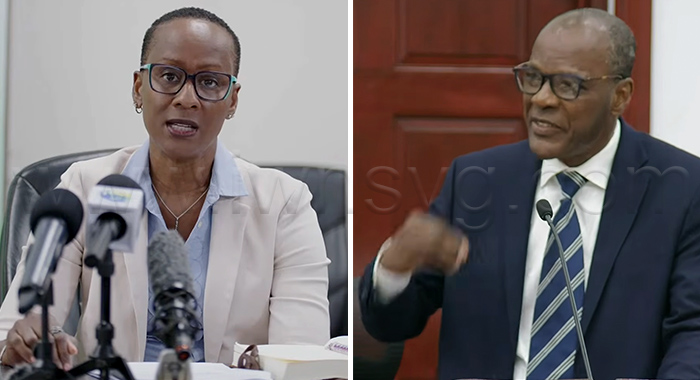 Chief Medical Officer, Dr. Simone Keizer-Beache and Minister of Health Daniel Cummings.