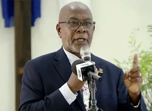 Acting Prime Minister and Minister of National Security, St. Clair Leacock, speaking at a church service in Kingstown to mark the 118th anniversary of the St. Vincent Grammar School on Monday, Sept. 21, 2026. 