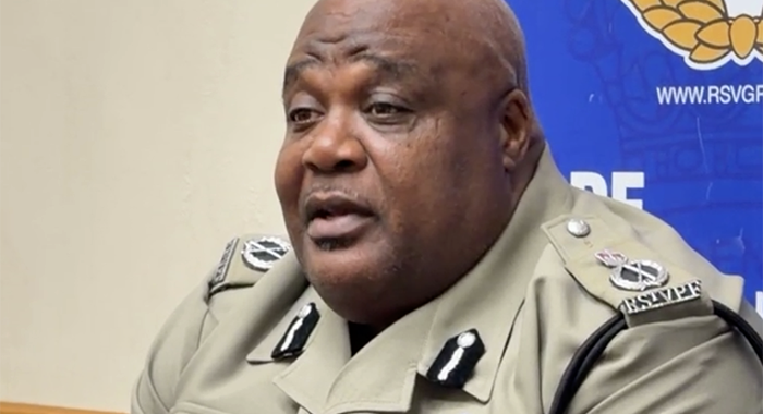 Acting Commissioner of Police Trevor "Buju" Bailey speaking at a press conference in Kingstown on Saturday, Sept. 26, 2026.  (Photo: SVGTV)