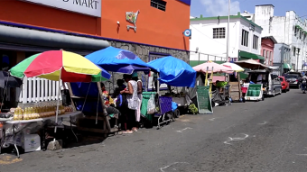 Vendor along Bay Street, Kingstown, this week.