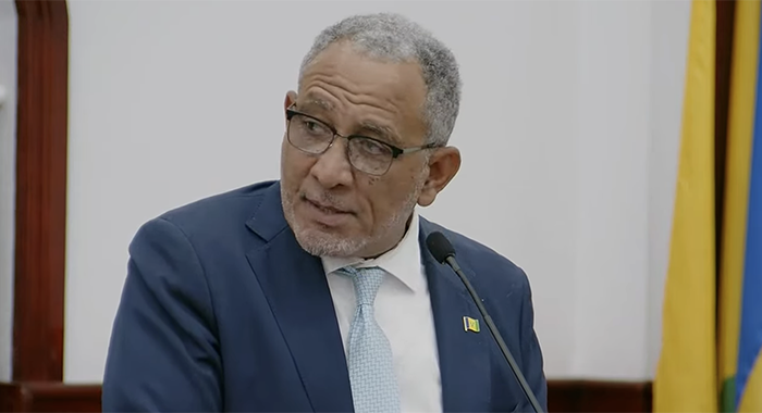 Prime Minister Godwin Friday speaking in Parliament on Thursday, Oct. 22, 2026. 