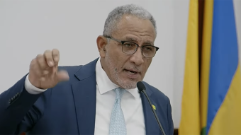 Prime Minister and Minister of Finance Godwin Friday speaking in Parliament on Thursday, Oct. 22, 2026. 