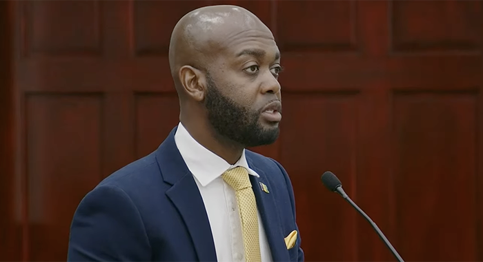 Minister of Tourism Kishore Shallow speaking in Parliament on Thursday, Oct. 22, 2026.