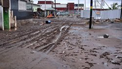 Flooding in Lower Bay Street, Kingstown, on Tuesday, Oct. 6, 2026. (Photo: Facebook/NBC Radio)