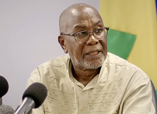 Deputy Prime Minister and Minister of National Security, St. Clair Leacock, speaking at a press conference in Kingstown on Friday, Oct. 9, 2026, to update St. Vincent and the Grenadines on the impact of the tropical wave on the country on Tuesday, Oct. 6. 2026. 